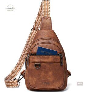 7L Vegan Leather Crossbody Sling Bag Anti-Theft Travel Fanny Pack Purse